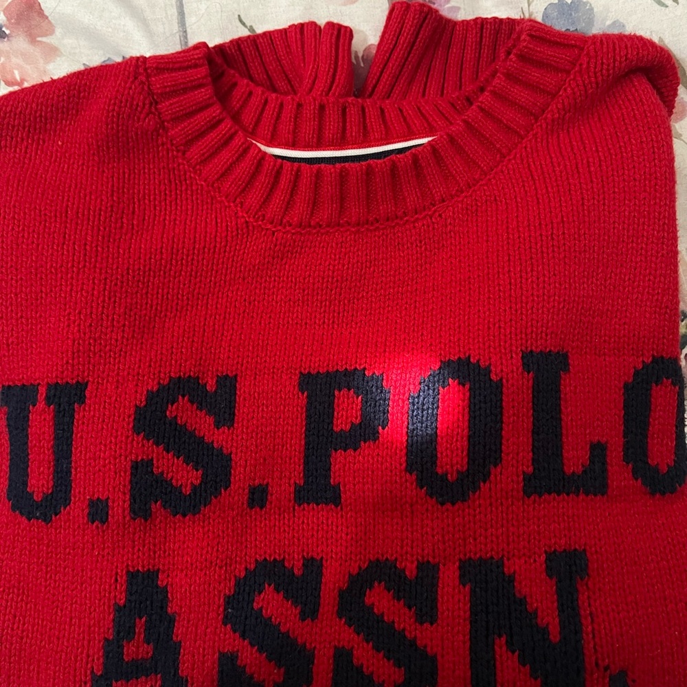 U.S. Polo Assn. Bold Red Crewneck Sweater